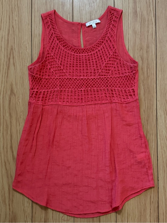 Spense Tops - Spense Coral Crochet Yoke Sleeveless Camisole